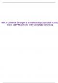 NSCA Certified Strength & Conditioning Specialist (CSCS) Exam {150 Questions with Complete Solution}