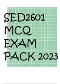 SED2601 MCQ EXAM PACK 2023