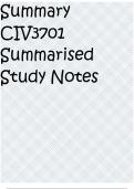 Summary CIV3701 Summarised Study Notes