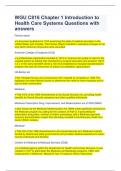 WGU C816 Chapter 1 Introduction to Health Care Systems Questions with answers