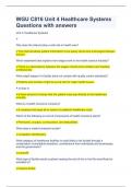 WGU C816 Unit 4 Healthcare Systems Questions with answers