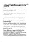 OLERE (Oklahoma Legal and Ethical Responsibilities Examination) Questions and Answers 2023/2024 Graded A+.