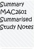 Summary MAC2601 Summarised Study Notes