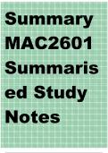 Summary MAC2601 Summarised Study Notes