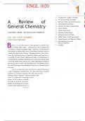 ENGL 1020 A Review of General Chemistry