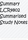 Summary LCR4802 Summarised Study Notes
