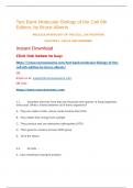 Complete Test Bank Molecular Biology of the Cell 6th Edition Alberts Questions & Answers with rationales &lpar;Chapter 1-24&rpar;