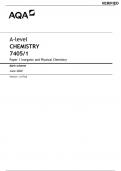 AQA A-level CHEMISTRY 7405/1 Paper 1 Inorganic and Physical Chemistry Mark scheme June 2023(WITH COMPLETE ANSWERS)
