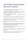 ACI Written Exam questions with correct answers A+ GRADED 100% VERIFIED
