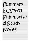 Summary ECS1601 Summarised Study Notes