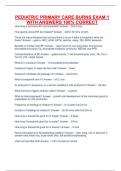 PEDIATRIC PRIMARY CARE BURNS EXAM 1 WITH ANSWERS 100&percnt; CORRECT