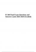 FI 360 (Financial Management) Final Exam Questions and Answers 2023-2024 (Score A+)
