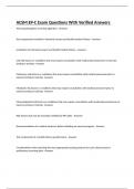 ACSM EP-C Exam Questions With Verified Answers 