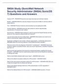 SNSA Study (SonicWall Network Security Administrator (SNSA) SonicOS 7) Questions and Answers 