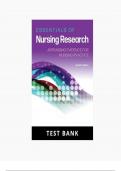Essentials of Nursing Research, Appraising Evidence for Nursing Practice 10 Edition Test Bank