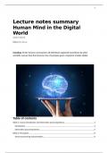 Notes of ALL LECTURES; Human Mind in the Digital World