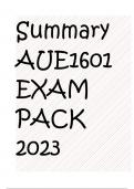 Summary AUE1601 EXAM PACK 2023