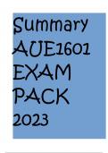 Summary AUE1601 EXAM PACK 2023