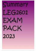 Summary LEG2601 EXAM PACK 2023