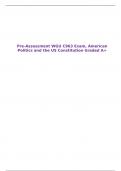 Pre-Assessment WGU C963 Exam, American Politics and the US Constitution Graded A+