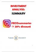 Investment Analysis - Summary - Tilburg university - MSc Finance