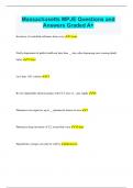 Massachusetts MPJE Questions and  Answers Graded A&plus;