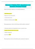 Module 8 TESOL&sol;TEFL Questions and  Answers &vert;Already Passed 2023