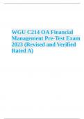 WGU C214 OA FinancialManagementPre-TestExam2023 (Revised and VerifiedRatedA).