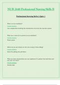 Quiz 1&comma; Quiz 2&comma; Quiz 3&comma; Quiz 4 & Quiz 5&colon; NUR2648 &sol; NUR 2648 &lpar;Latest 2024 &sol; 2025 Updates STUDY BUNDLE WITH COMPLETE SOLUTIONS&rpar; Professional Nursing Skills II &vert; Questions and Verified Answers &vert; 100&percnt; Correct &vert; Graded A - Rasmussen