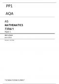 AQA  AS LEVEL MATHEMATICS 7356&sol;1 Paper 1 JUNE 2023 FINAL MARK SCHEME 