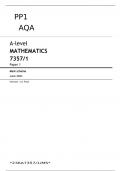 AQA A-level MATHEMATICS 7357&sol;1 Paper 1 JUNE 2023 FINAL MARK SCHEME