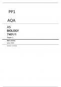 AQA AS LEVEL BIOLOGY 7401&sol;1 Paper 1 JUNE 2023 FINAL MARK SCHEME 