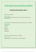 Quiz 2 - NUR2648 &sol; NUR 2648 &lpar;Latest 2023 &sol; 2024&rpar;&colon; Professional Nursing Skills II - Rasmussen