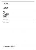 AQA AS  LEVEL PHYSICS 7407&sol;1 Paper 1 JUNE 2023 FINAL MARK SCHEME