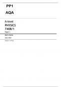 AQA  A-level PHYSICS 7408&sol;1 Paper 1 JUNE 2023 FINAL MARK SCHEME 