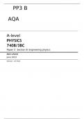 AQA A-level PHYSICS 7408/3BC Paper 3 JUNE 2023 FINAL MARK SCHEME Section B	Engineering physics 