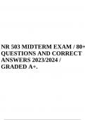 NR 503 MIDTERM EXAM / 80+ QUESTIONS AND CORRECT ANSWERS 2023/2024 / GRADED A+.