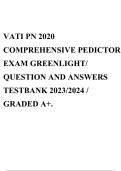 VATI PN 2020 COMPREHENSIVE PEDICTOR EXAM GREENLIGHT&sol; QUESTION AND ANSWERS TESTBANK 2023&sol;2024 &sol; GRADED A&plus;&period;