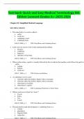 Test bank-Quick and Easy Medical Terminology 9th Edition Leonard-Grades A&plus;-2023-2024&period;pdf