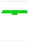Test Bank for Contemporary Nursing 9th Edition by Cherry -Chapter 1-28- Grade A+-2023-2024.pdf