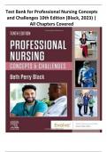 Test Bank for Professional Nursing Concepts and Challenges 10th Edition (Black, 2023) | All Chapters Covered