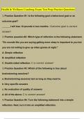 Health & Wellness Coaching Exam Test Prep Practice Latest 2023&sol;2024&lbrack;100&percnt; correct answers & explanations&rsqb;