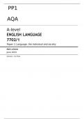 AQA A-level ENGLISH LANGUAGE 7702&sol;1 Paper 1 JUNE 2023 FINAL MARK SHEME Language&comma; the individual and society