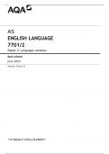 ENGLISH LANGUAGE 7701/2 Paper 2	Language varieties Mark scheme June 2023