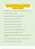 Drivers Ed Minnesota &vert; 110 Questions with 100&percnt; Correct Answers &vert; Latest Update &vert; Verified
