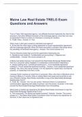 Maine Law Real Estate TRELG Exam Questions and Answers