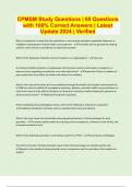 CPMSM Bundled Exams with Complete Solution &vert; Updated & Verified &vert; Guaranteed Success