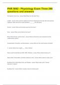 PHR 5002 - Physiology Exam Three &vert;288 questions and answers&period;