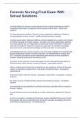 Forensic Nursing Final Exam With Solved Solutions&period;