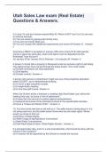 Utah Sales Law exam &lpar;Real Estate&rpar; Questions & Answers&period;